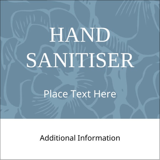 Avery Blue Flower Hand Sanitiser Design Template