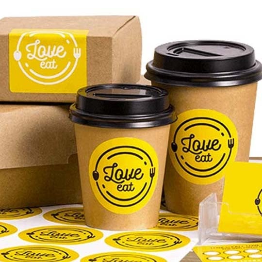 Logo stickers for food packaging