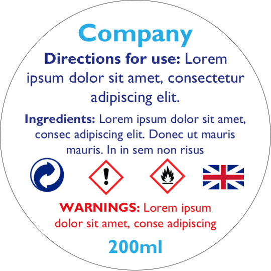 Transparent Wax Melt combined CLP/Safety advice labels – Speedy CLP Ltd