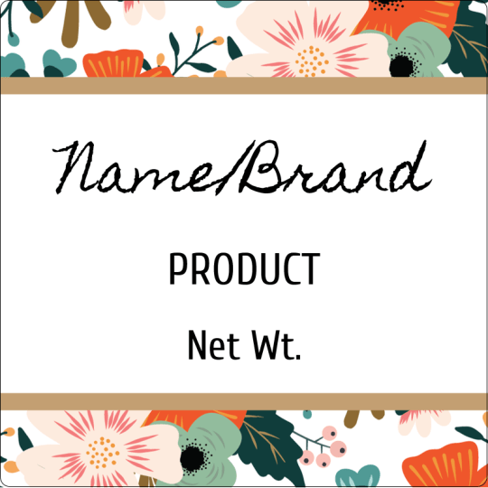 Avery Floral Product Label Design template