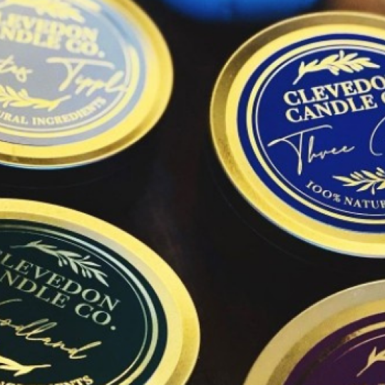 Clevedon candle co gold labels 