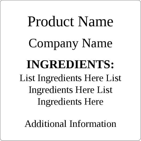 Product template for Ingredients