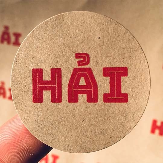 material kraft round hai cafe
