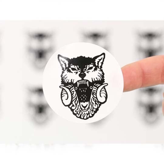 material paper labels noggin
