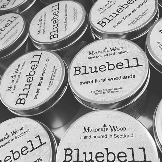 label material paper round bluebell candles