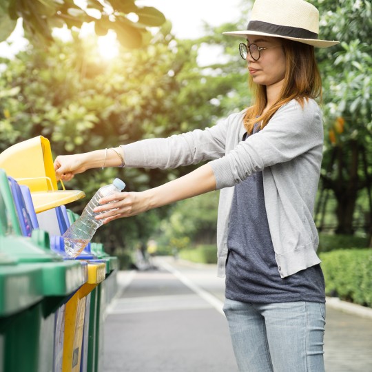 Avery Green Month_lady recycling