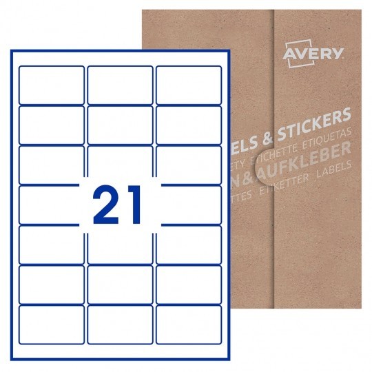 Avery Blank Labels_64 x 38mm Rectangle Labels - White Matt Paper