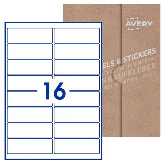 Avery Blank Labels_99 x 34mm Rectangle Labels - White Paper
