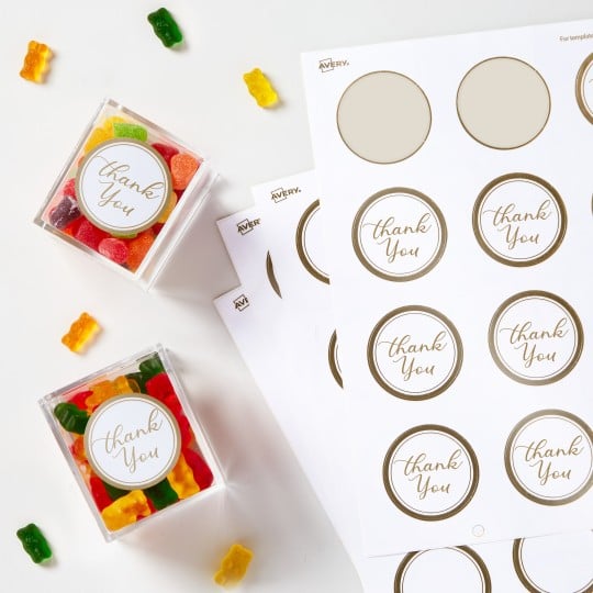 Avery Wedding thank you stickers
