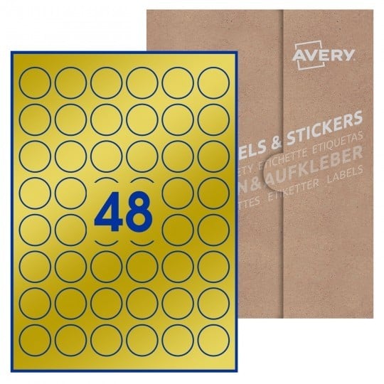 Avery Gold Labels - Round 30mm