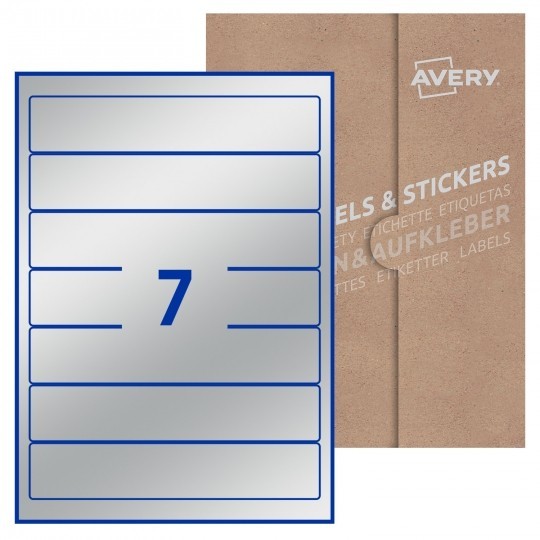 38 x 192mm Rectangle Labels_Silver paper_Avery wedding labels
