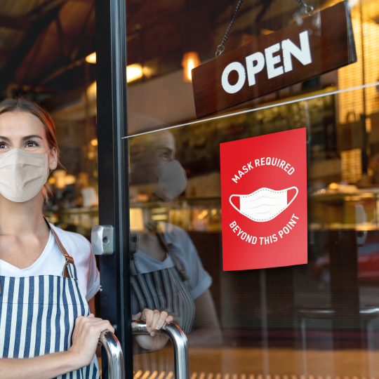 Personalised mask sign on door sticker label