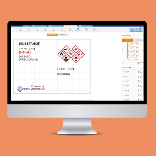 GHS Wizard on Screen with Orange Background.