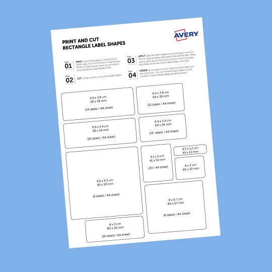 Rectangle Label Size Guide Avery Print out