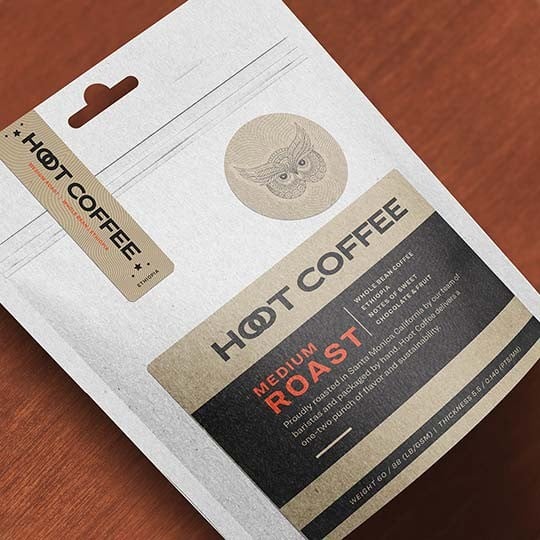 Custom-printed recycled kraft labels