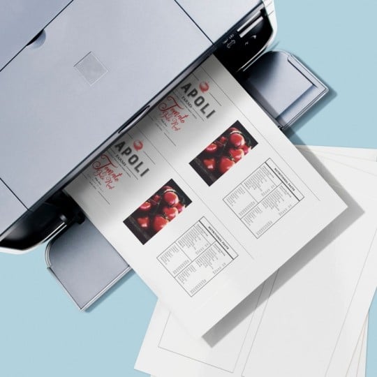 White recycled blank labels to print yourself