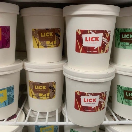 Customer Lick Dairy free Waterproof labels/stickers rectangle 63 x 38 mm natural finish