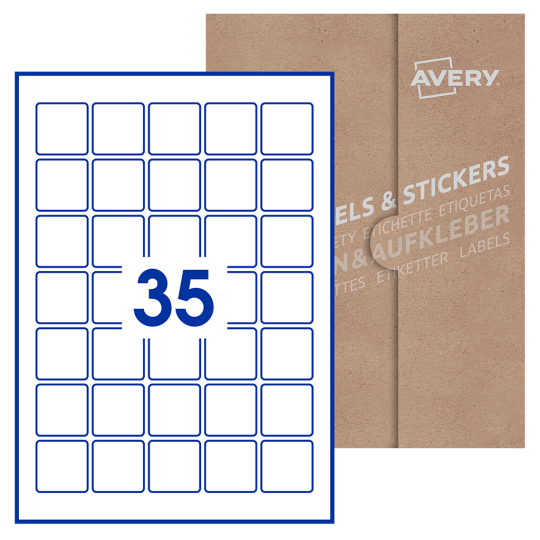 Printable Square labels 35x35mm