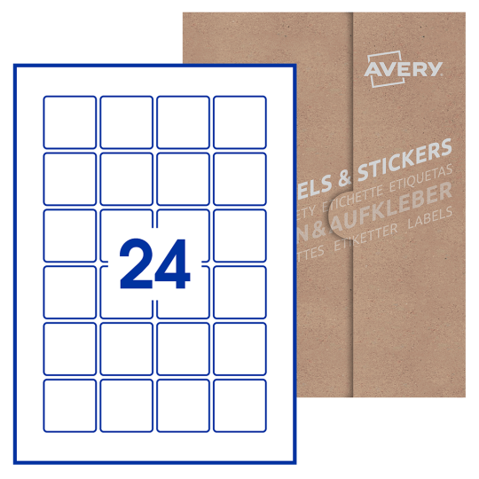 Square labels 40 x 40 mm