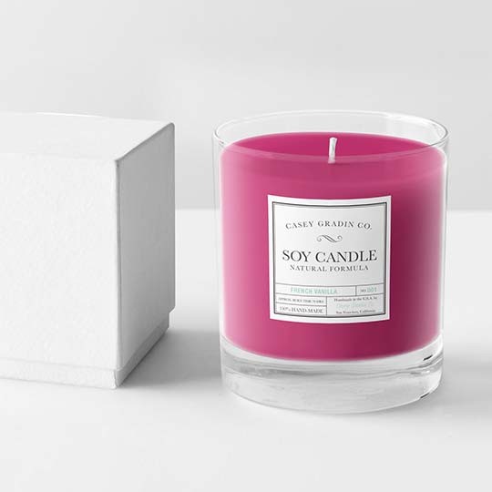 Custom square candle labels