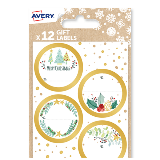 Floral Round Christmas Sticker