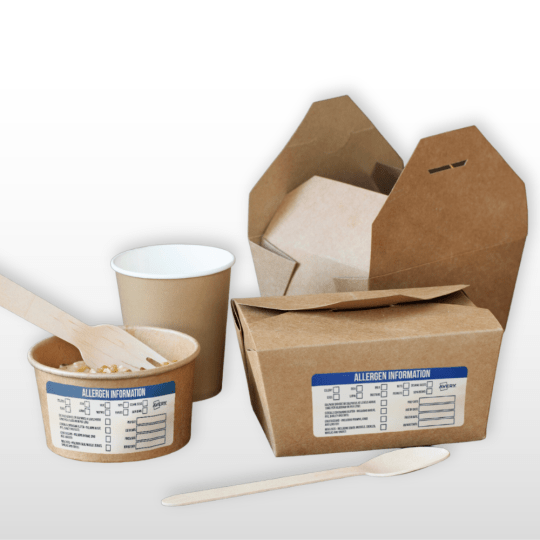 Allergen Labels take away boxes