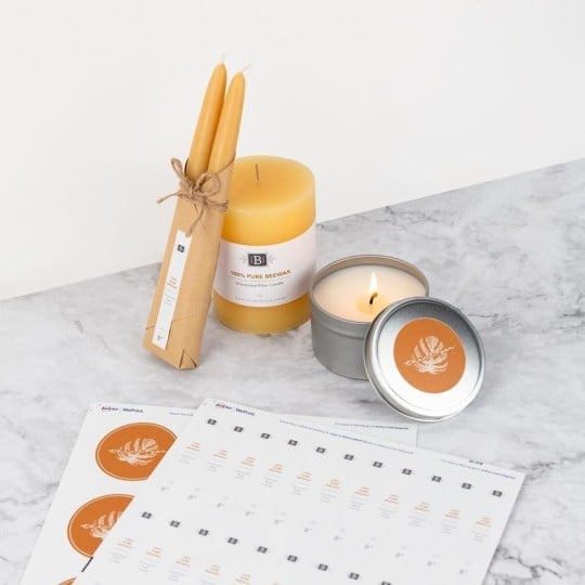 Candles labels on sheet