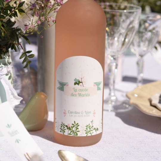 Wedding bottle labels