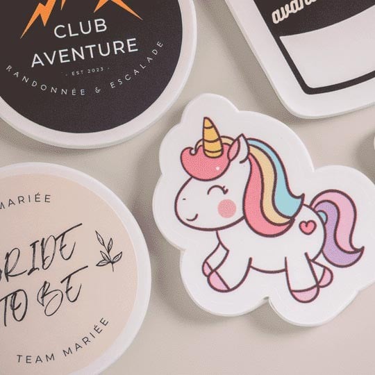 custom shape unicorn sticker