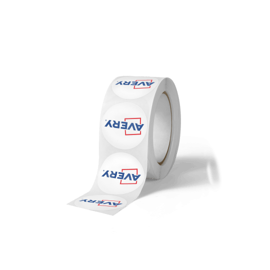 Example of a top-edge leading roll label