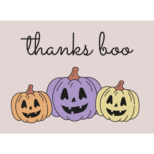 Avery Thanks Boo Pumpkin Halloween Template Design