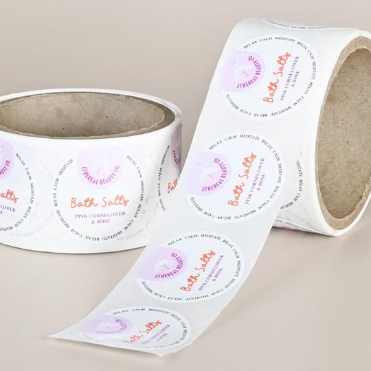 Removable plastic roll label material