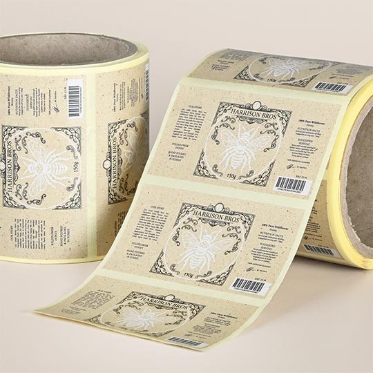 Grass paper roll label material