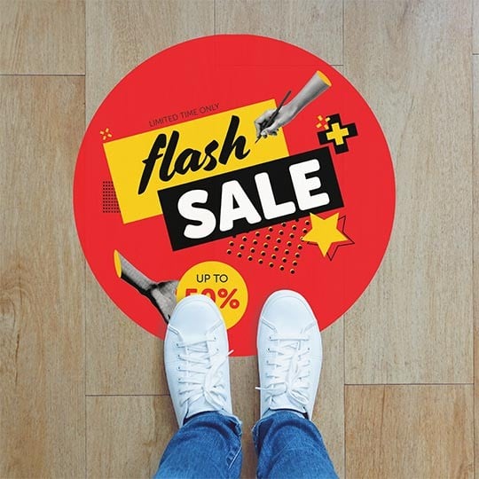 Round floor sticker for retail shops