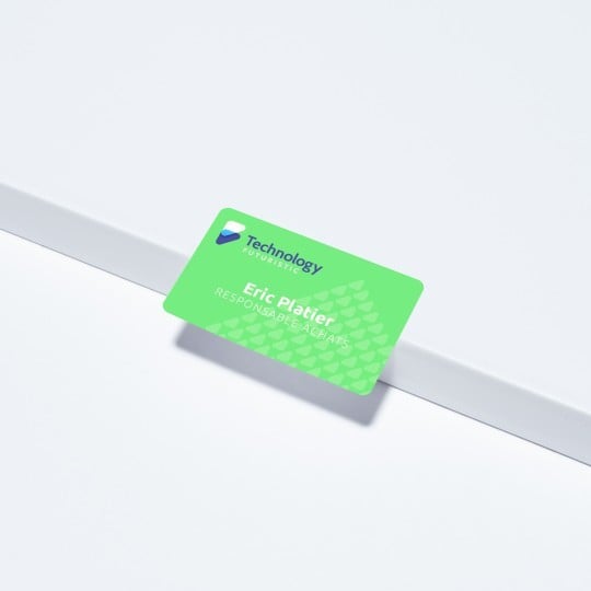 Self-adhesive badges white background