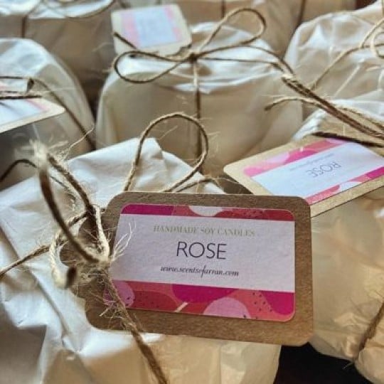 Clachaig Candles Rose Label Tag