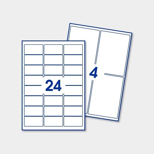 Blank A4 sheet rectangle sticky labels