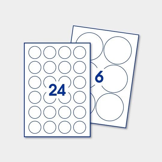 Blank A4 Sheet Round Sticky Labels