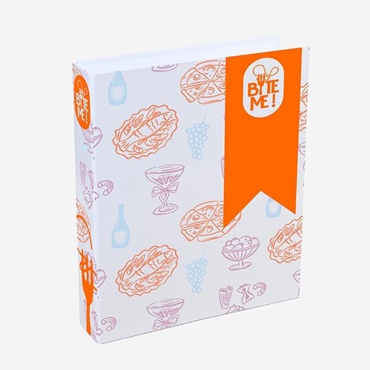 Customer printed binder for catering company