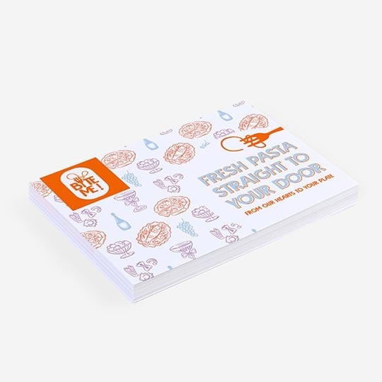 Printed postcards for catering company
