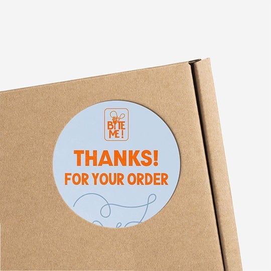 Thanks for your order sticker on parcel