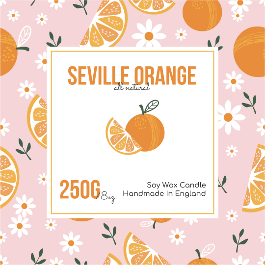 Summer candle label seville orange