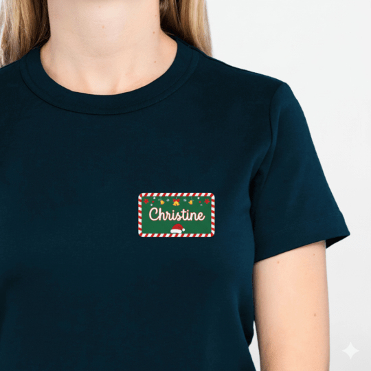 Personalised Christmas name badge