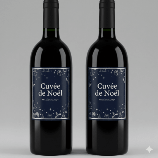 Personalised Christmas wine bottle labels