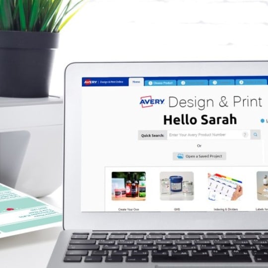 Design and Print software on laptop