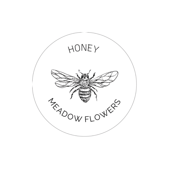 Timeless honey label, 51 mm in size.