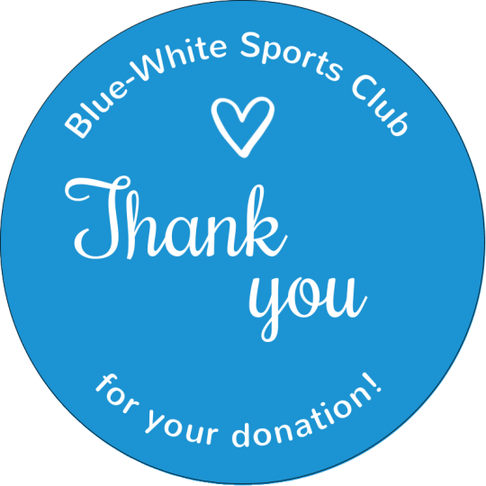 Sticker with the text: ‘Thank you very much for your donation.’