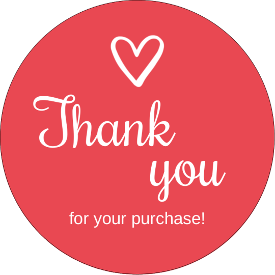 Sticker with the text ‘Thank you very much for your purchase!’