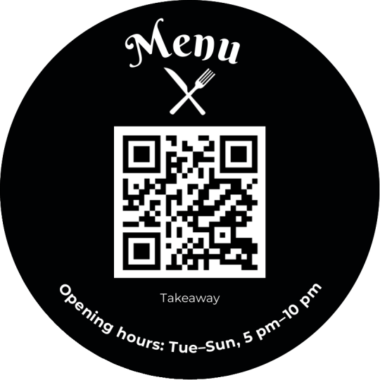 Menu QR Code Label