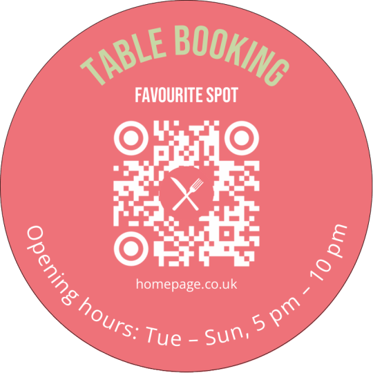 Table booking QR Code for customers